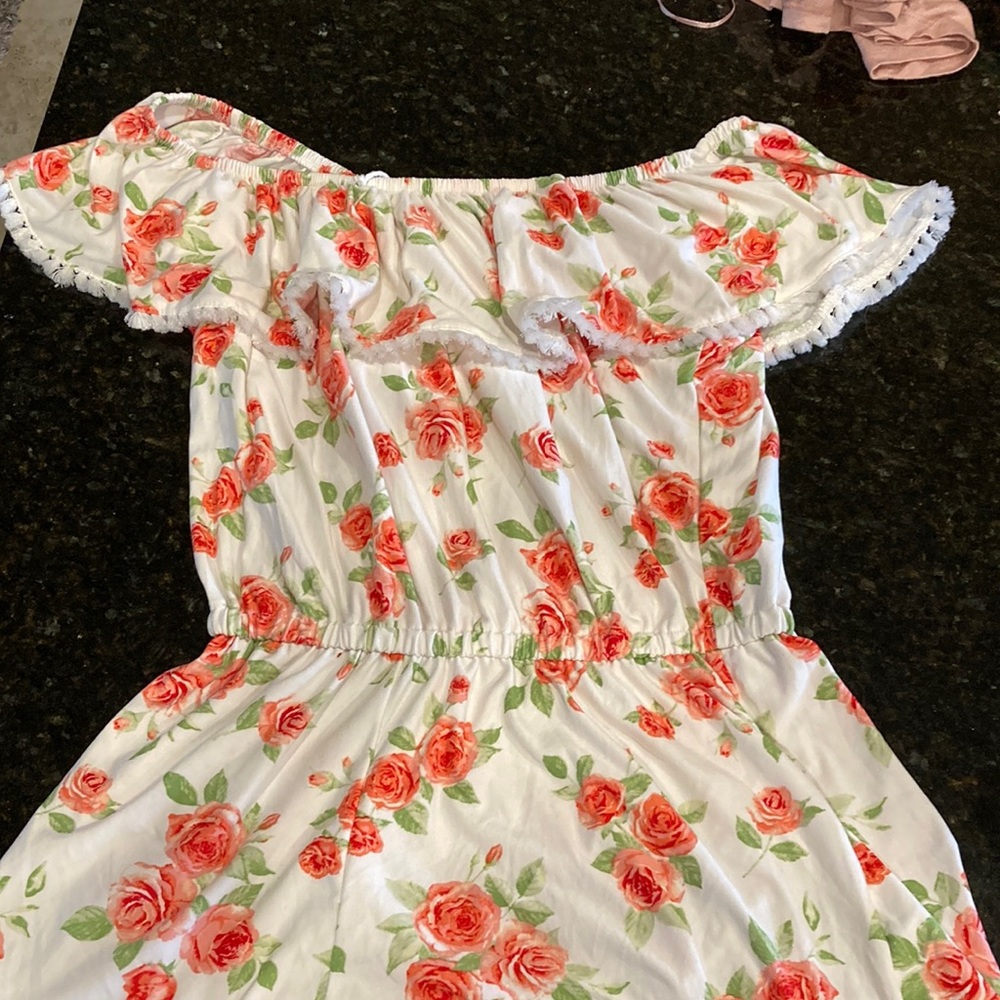 White with white roses never worn smoke free home!